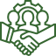 Partnership and teamwork icon representing Pineview Builders' commitment to customer service and collaboration in home improvement projects.