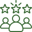 Icon representing satisfied clients and positive reviews for Pineview Builders' home improvement services.